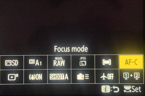 Focus Mode Menu