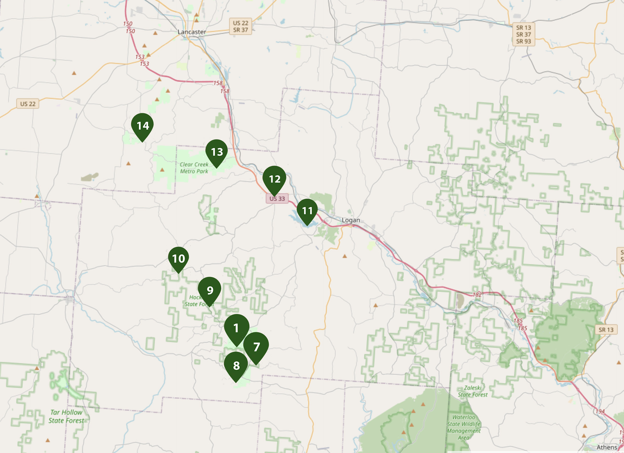 Hocking Hills State Park map