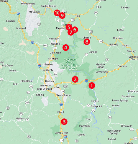 New River Gorge National Park & Preserve Map<span class=